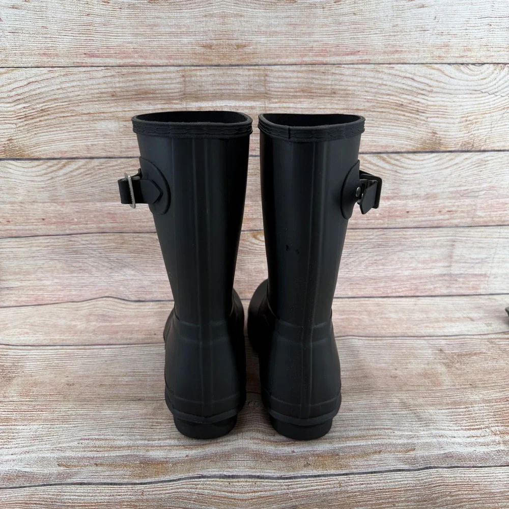 Hunter Original Short Black Matte Waterproof Rain Boots‎ Womens 9M 1881032
